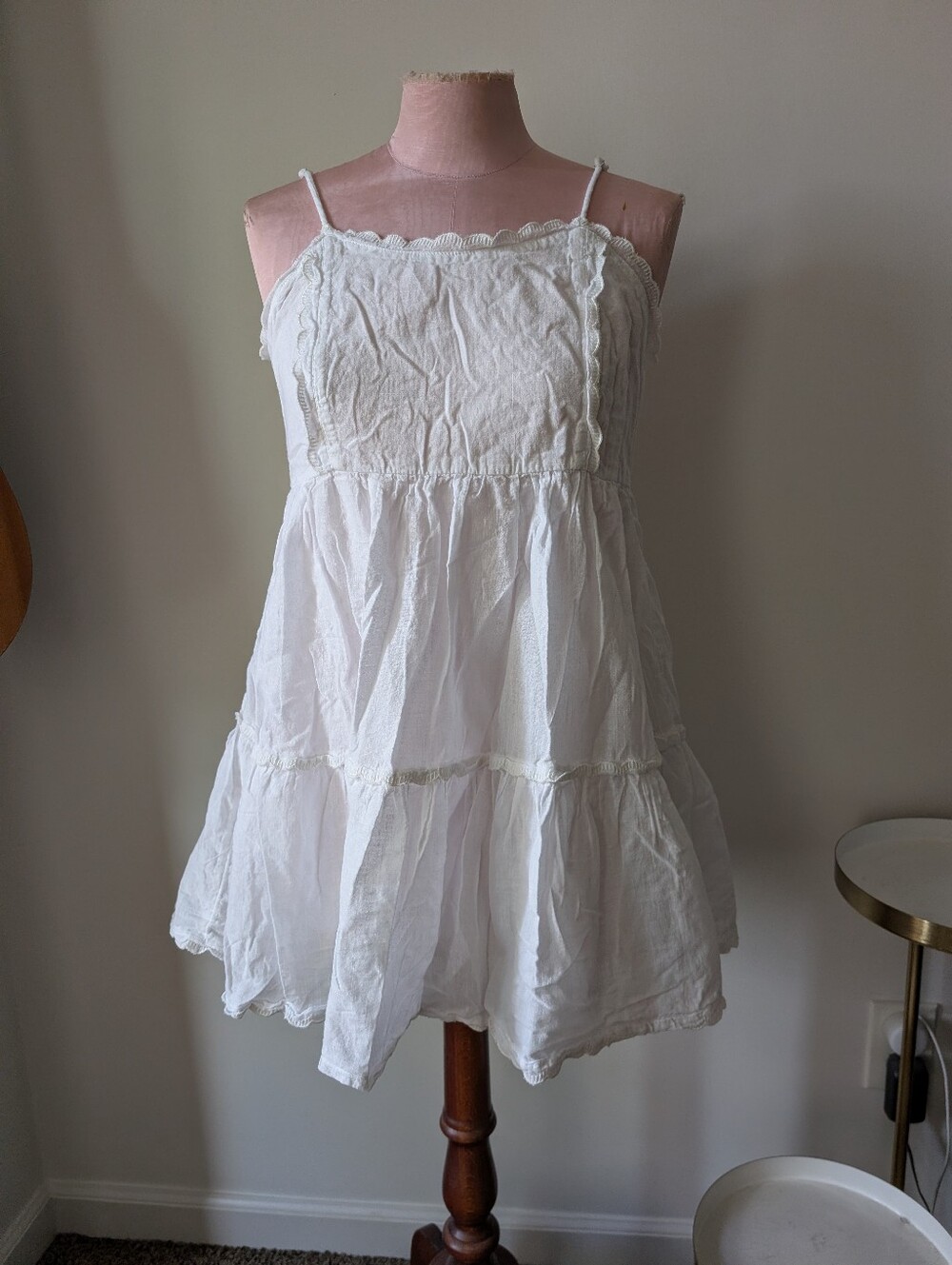Urban Outfitters White Cotton Mini Sun Dress Fairy M